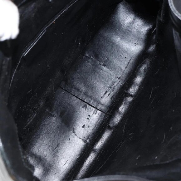 GUCCI Bamboo Shoulder Bag Leather Black Gold 001 3166 Auth 150409 - Picture 15 of 16